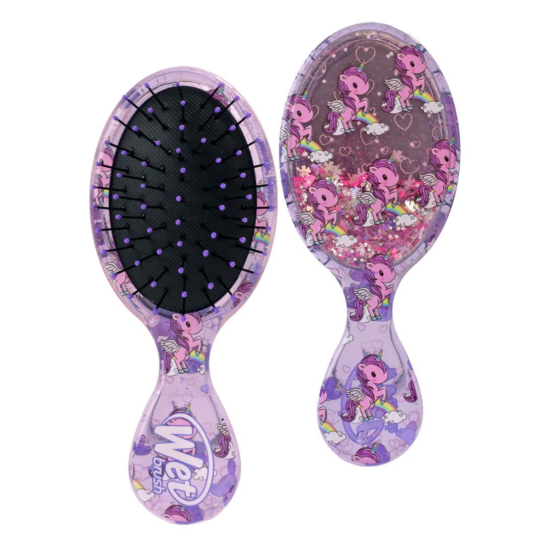 ''Wet Brush HAIR Liquid Kitty And Holographic Confetti Mini Detangler Protects Against Split Ends and