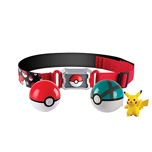 ''Pokmon Clip and Carry Pok Ball Adjustable BELT with 2 inch Pikachu Figure, Pok Ball, and Grass T