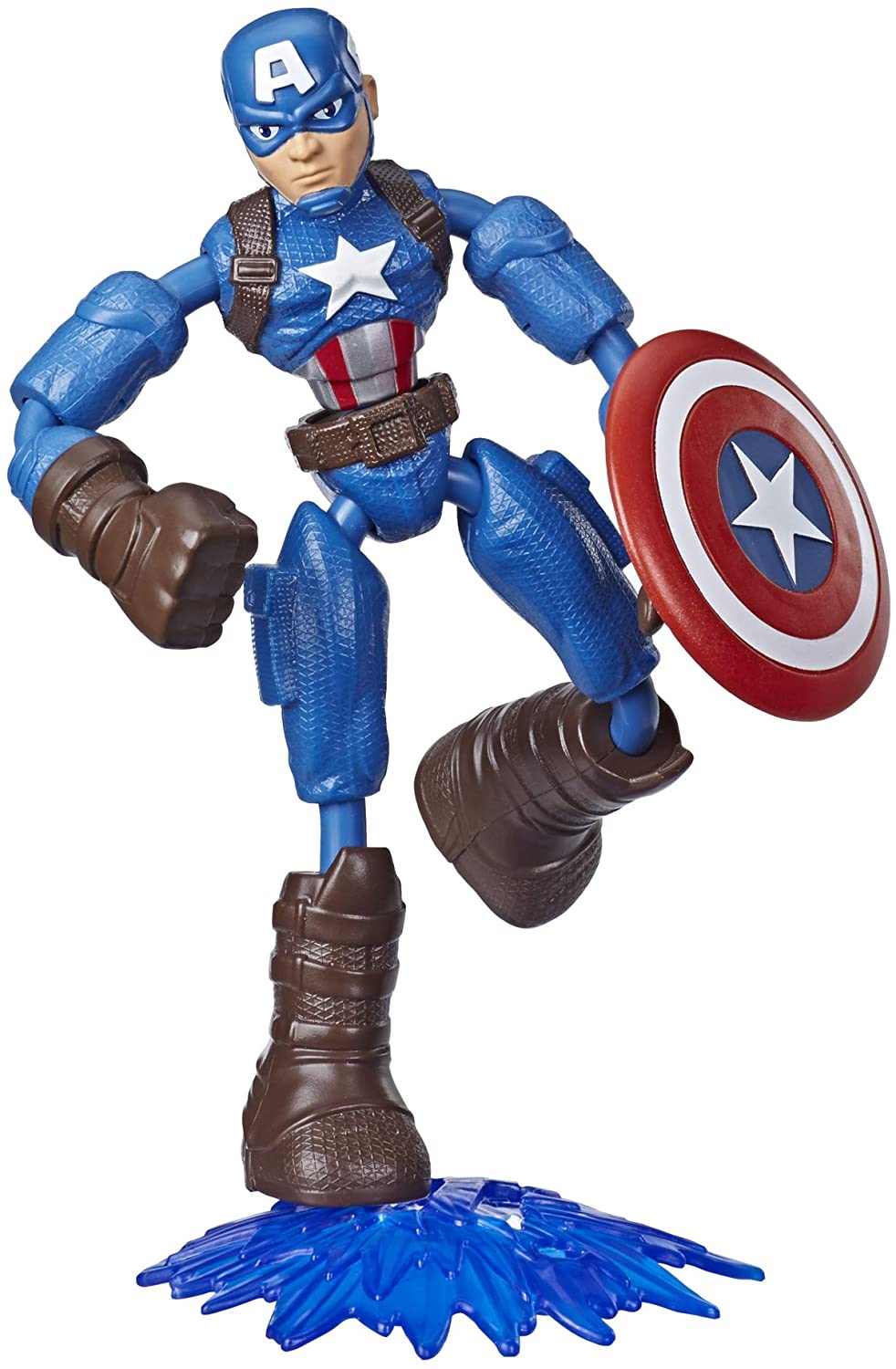 ''Avengers Marvel Bend and Flex ACTION FIGURE Toy, 6-Inch Flexible Captain America FIGURE, Includes B