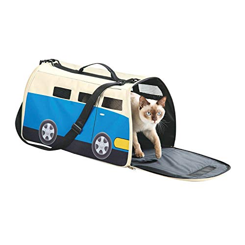 Etna Happy Camper Pet Carrier - Cute RV Shaped Small DOG or Cat Carrier Water Resistant Travel Bag w