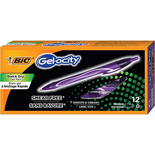 ''BIC Gel-ocity 0.7mm Quick Dry Gel PEN, Purple''