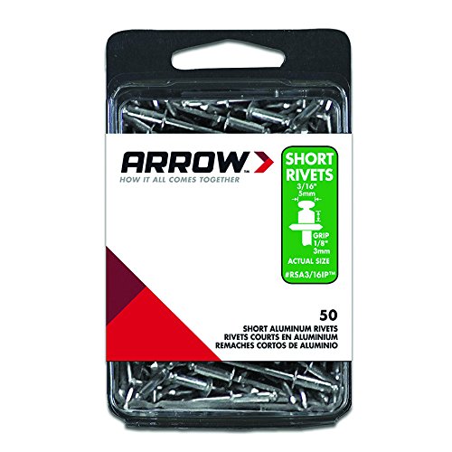 ''Arrow Fastener RSA3/16IP SHORT Aluminum 3/16-Inch Rivets, 50-Pack''
