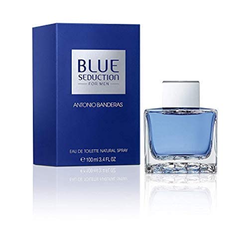 Product Image - Antonio Banderas Perfumes - Blue Seduction - Eau de Toilette Spray for Men - Woody, Fresh Oriental, Aromatic Fougère Fragrance -1.7 Fl Oz