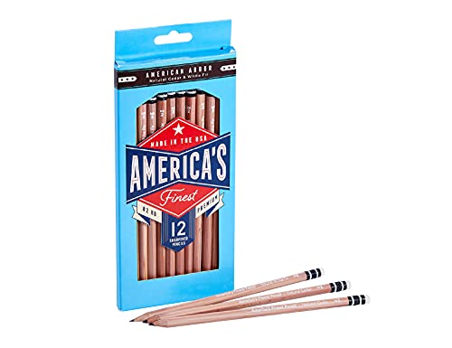 ''America's FINest Pre-Sharpened #2 Pencils, MADE IN USA, Responsibly Sourced Wood Cased, HB Graphite