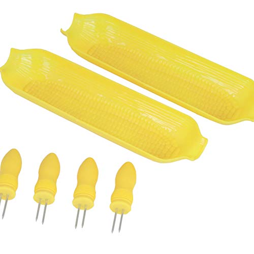 ''Chef CRAFT Corn Cob Dishes with Holders, 4-Pack''