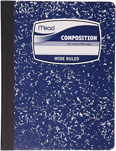 ''Mead Composition Notebook, Comp Book, Wide Ruled Paper, 100 SHEETS, 9-3/4'''' x 7-1/2'''', Fashion, Ass