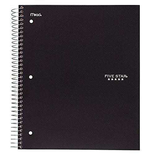 ''Five Star Spiral Notebook, 1 Subject, College Ruled Paper, 100 SHEETS, 11'''' x 8-1/2'''', School, Wire