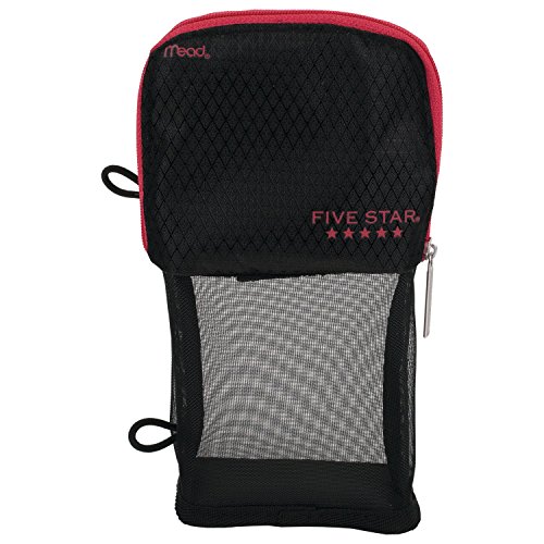 ''Five Star Pencil Pouch, Pen Case, Fits 3 RING Binder, Stand 'N Store, Black/Red (50516CE8)''