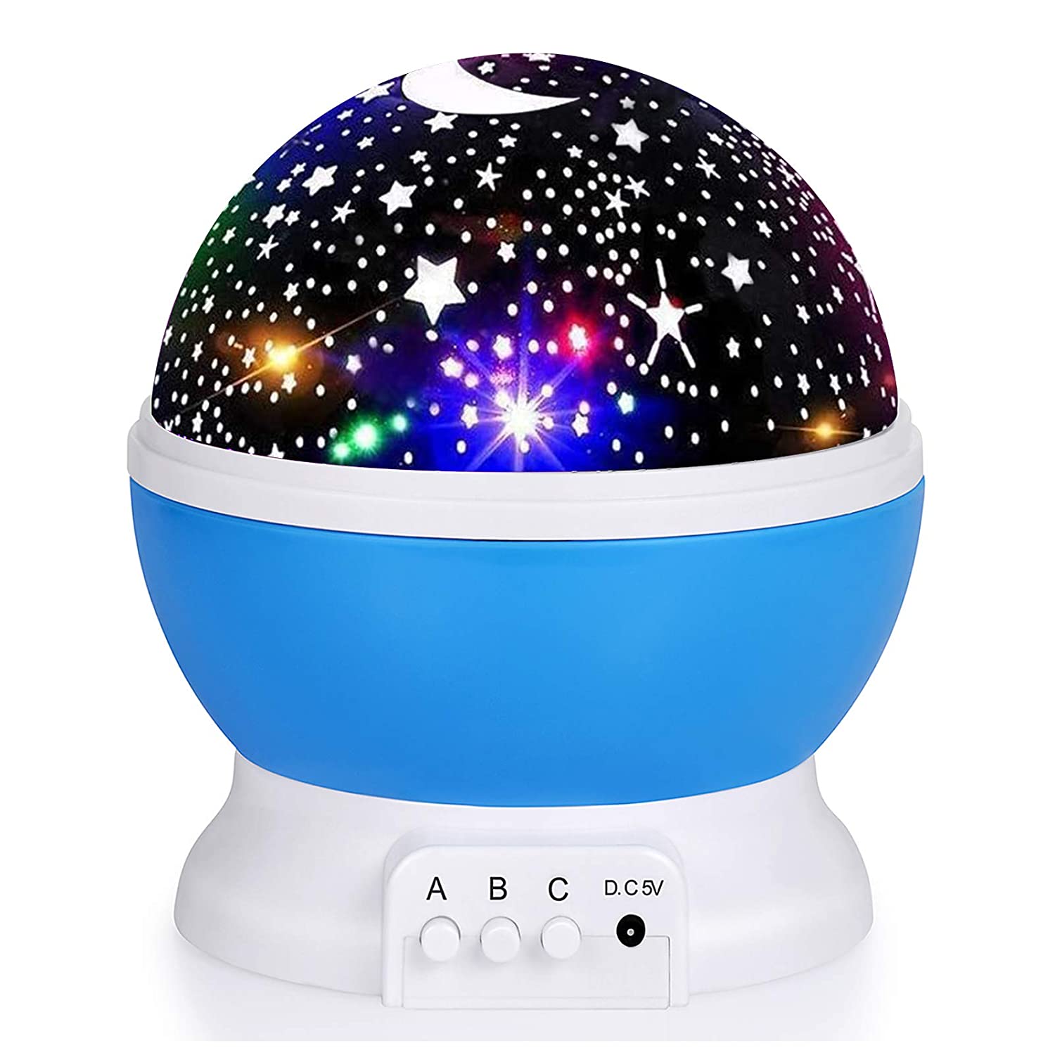 ''Kids Star Night Light, 360-Degree Rotating Star Projector, Desk LAMP 4 LEDs 8 Colors Changing with 