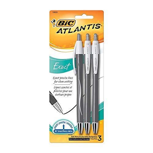 Product Image - Bic VCGNP31-B-BLK Black Atlantis Comfort Pens 3 Count
