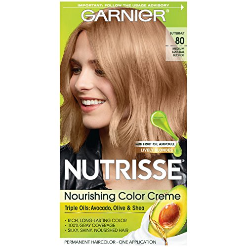 ''Garnier Nutrisse Nourishing HAIR Color Creme, 80 Medium Natural Blonde (Butternut) (Packaging May V