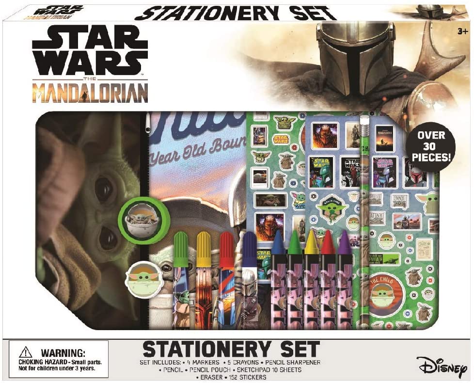 Disney Star Wars Baby Yoda Mandalorian Kids Coloring Set 30 Pc. w/STICKERS & Pencil