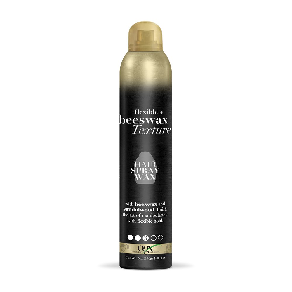 ''OGX Flexible + Beeswax Texture HAIR Spray Wax, Black, 6 Oz''