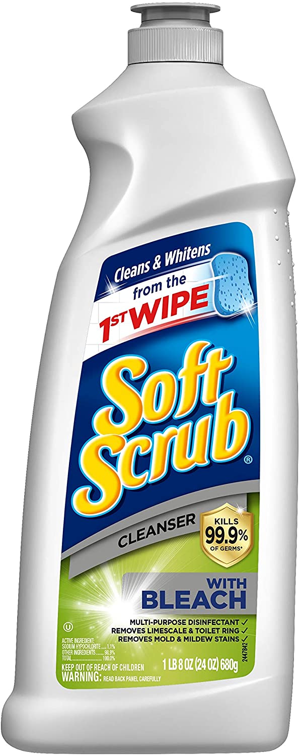 ''Soft SCRUB Cleanser with Bleach Surface Cleaner, Kills 99.9% of Germs, 24 Fluid Ounces''