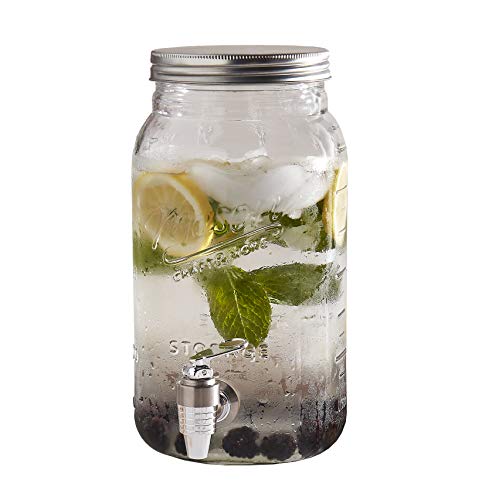 ''Mason CRAFT & More Drinkware Collection- Durable Glass Leak Proof Beverage Glassware, 8 Liter Mason