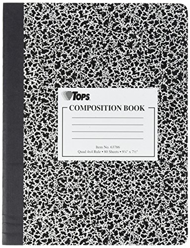 ''Tops 63786 9-3/4'''' X 7-1/2'''' Quad Ruled Composition NOTEBOOK''