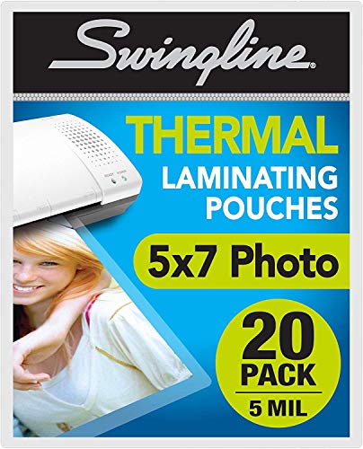 ''Swingline Laminating SHEETS, Thermal Laminating Pouches 5 x 7 Photo Size, 5mil, 20 Pack (3202063)''