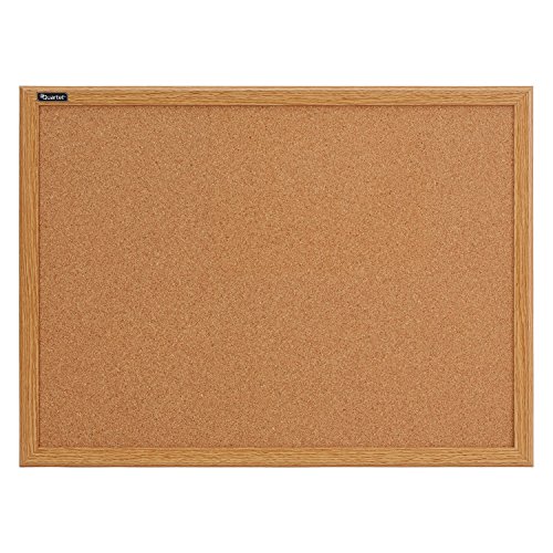 ''Quartet Corkboard, FRAMEd Bulletin Board, 3' x 2', Cork Board, Oak FRAME (85223B)''