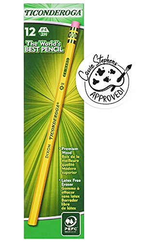 ''Ticonderoga Woodcase PENCILs, #4 2H Extra Hard, Yellow, 12 Count (Pack of 1)''