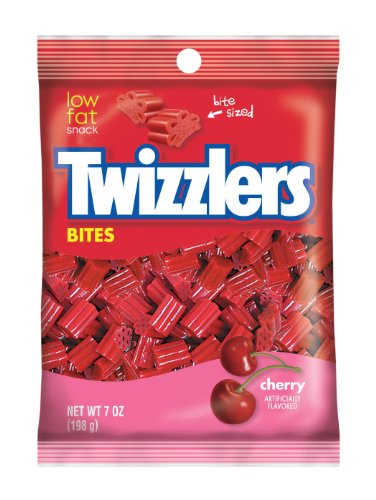 ''TWIZZLERS Bites, Cherry Flavored Licorice CANDY, 7 Ounce Packet (Pack of 12)''