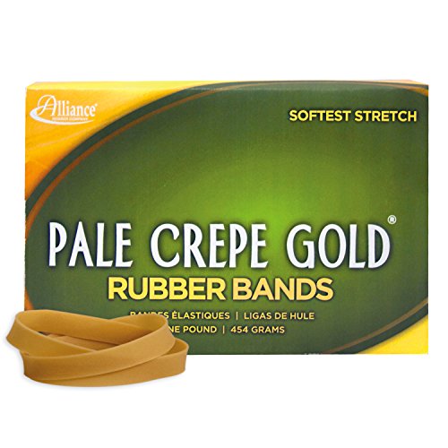 ''Alliance RUBBER 20745 Pale Crepe Gold RUBBER BANDS Size #74, 1 lb Box Contains Approx. 320 BANDS (3
