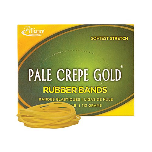 ''Alliance Rubber 20199 Pale Crepe GOLD Rubber Bands Size #19, 1/4 lb Box Contains Approx. 472 Bands 