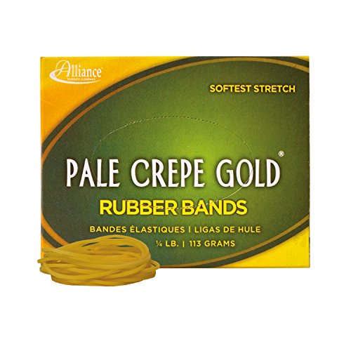 ''Alliance Rubber 20149 Pale Crepe GOLD Rubber Bands Size #14, 1/4 lb Box Contains Approx. 845 Bands 