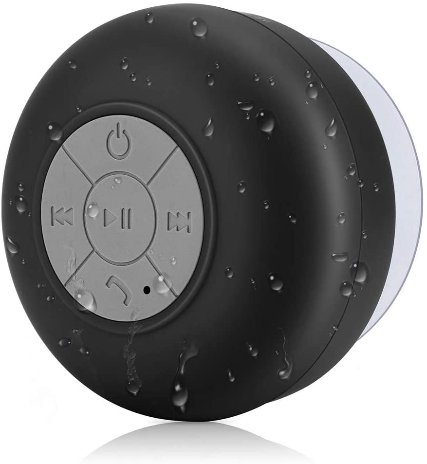 ''BONBON Waterproof Bluetooth Shower SPEAKER Portable Wireless Water-Resistant SPEAKER Suction Cup, B