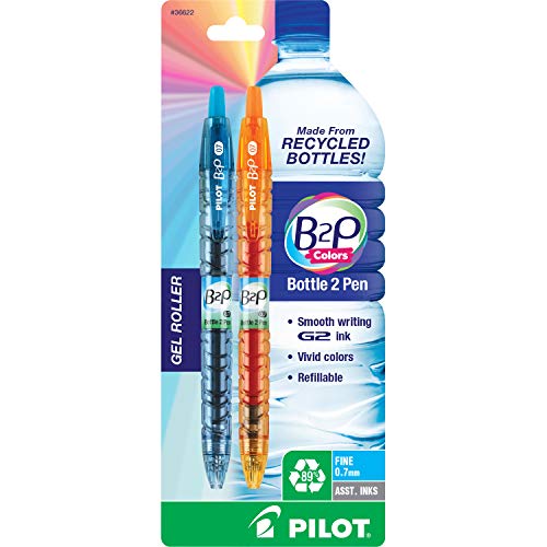 ''PILOT B2P Colors - Bottle to PEN Refillable & Retractable Rolling Ball Gel PEN Made From Recycled B