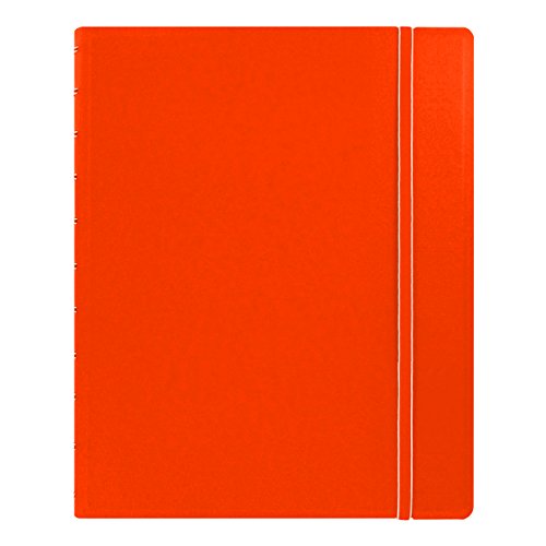 ''Filofax REFILLABLE NOTEBOOK CLASSIC, 10.8'''' x 8.5'''' Orange - Elegant leather-look cover with moveab