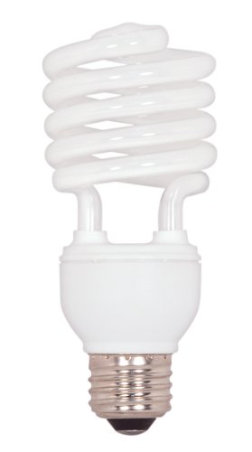 ''Satco S7229 23-Watt Medium Base T2 Mini SPIRAL, 5000K, 120V, Equivalent to 100-Watt Incandescent La