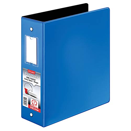 ''Cardinal 3 RING Binder, 3 Inch Premier Easy Open Binder, ONE-TOUCH Locking Round RINGs, Heavy-Duty 