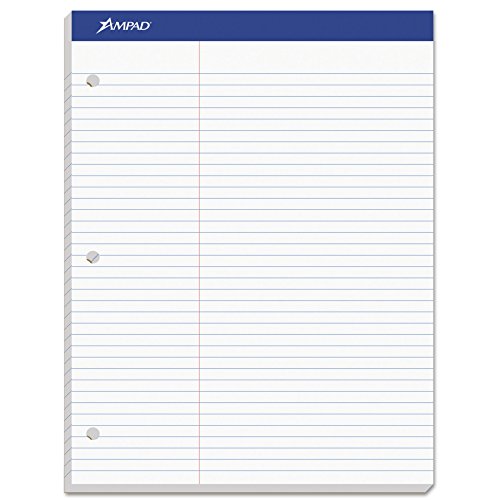 ''Ampad 20345 Double SHEETS Pad, Law Rule, 8 1/2 x 11 3/4, White, 100 SHEETS''