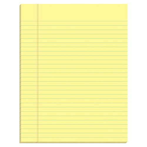 ''TOPS The Legal Pad Plus Writing Pads, Glue-Top, 8-1/2'''' x 11'''', Legal Rule, Canary Paper, 50 SHEETS
