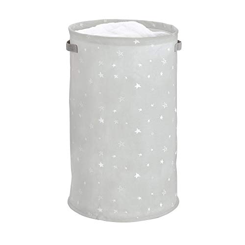 ''iDesign Star Fabric Round Storage Bin, Basket Container Mini Hamper with Dual Side HANDLEs for Clos