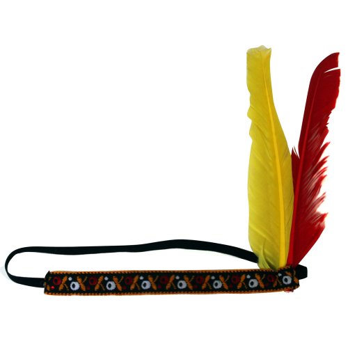''U.S. Toy American Indian Feather HEADBAND, Red / Yellow''