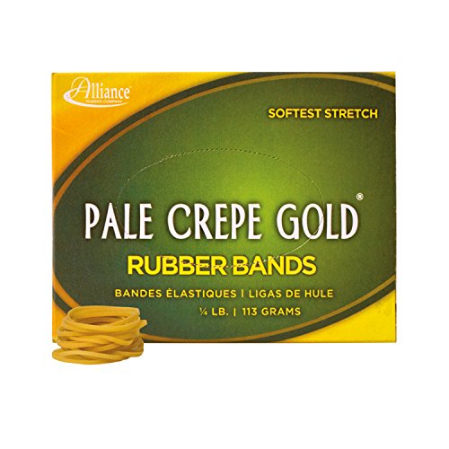 ''Alliance Rubber 20129 Pale Crepe GOLD Rubber Bands Size #12, 1/4 lb Box Contains Approx. 962 Bands 