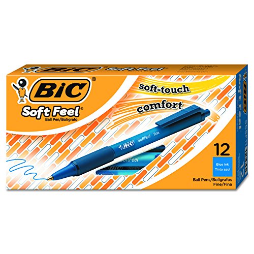''BIC Soft Feel Ball PEN, Blue, Fine Point, 12-Count''