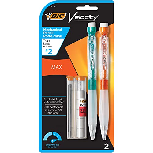 ''BIC Velocity Max Mechanical PENCIL, Thick Point (0.9mm), 2-Count''