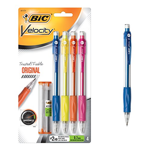 ''BIC Velocity Original Mechanical PENCIL (0.7 mm), Black, For Smooth and Dark Writing, Durable Erase