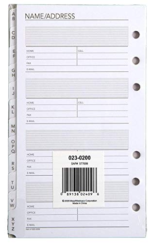 ''Day Runner Undated Planner TELEPHONE and Address A?Z Tabs, 3.75 x 6.75 Inches (023-0200)''