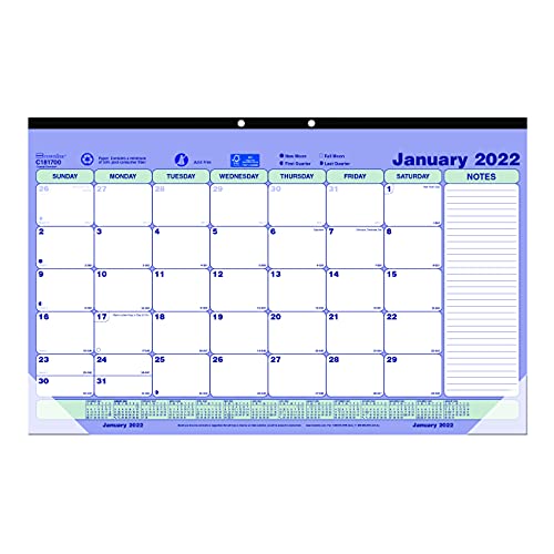 ''Brownline 2022 Monthly Desk Pad CALENDAR, 12 Months, January to December, 17.75'''' x 10.875'''' (C1817