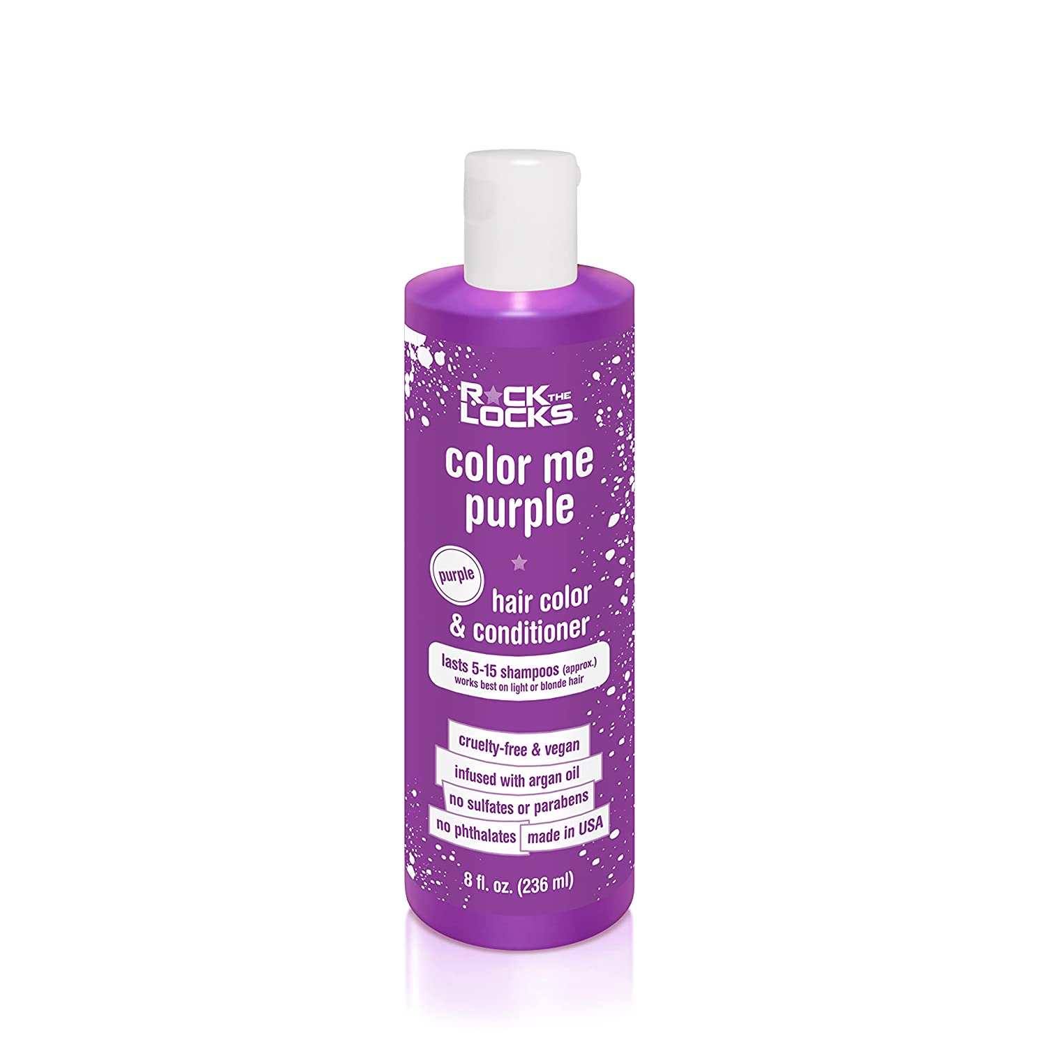 Rock the Locks | HAIR Color & Conditioner (All in One Bottle!) | Bright Purple Color | Argan Oil to 