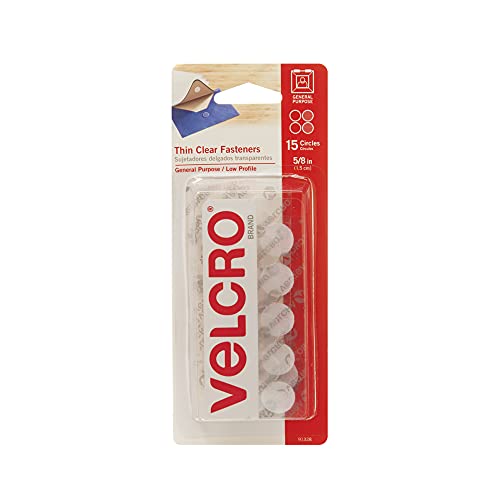 ''VELCRO Brand - Thin Clear Fasteners | General Purpose/ Low Profile | Perfect for Home, Classroom or