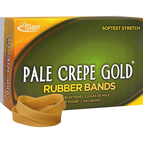 Alliance Rubber Pale Crepe GOLD Rubber Bands #82-1 Pound Box 20825