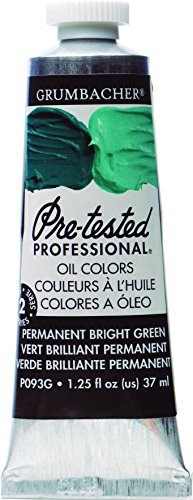 ''Grumbacher Pre-Tested Oil PAINT, 37ml/1.25 Ounce, Permanent Bright Green (P093G)''