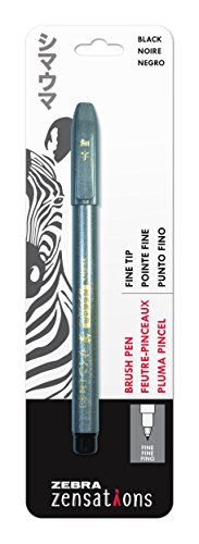 ''Zebra PEN Zensations Brush PEN, Fine Brush Tip, Black Water-Resistant Ink, 1-Pack''