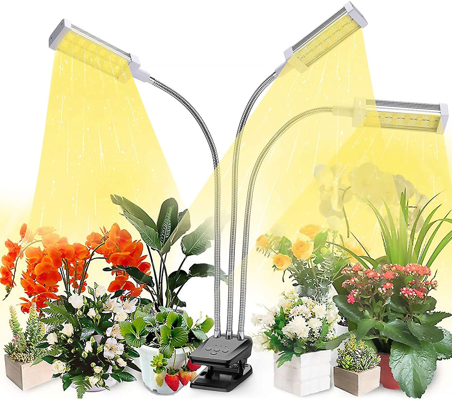 ''Grow Light for Indoor Plants, Full Spectrum Grow LAMP with Timer, Led Plant Light with Desk Clip an