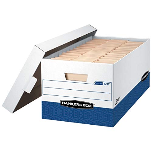 ''Bankers Box Presto Heavy-Duty Storage Boxes With Locking Lift-Off Lids And Built-In HANDLEs, Letter