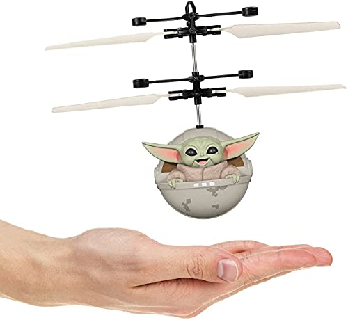 Product Image - World Tech Toys Star Wars The Mandalorian Baby Yoda The Child Sculpted Head UFO Helicopter